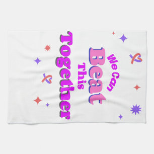 designs concerning defeating breast cancer tea towel