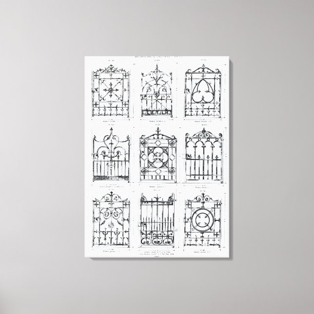Designs for cast-iron railings, from 'Macfarlane's Canvas Print (Front)