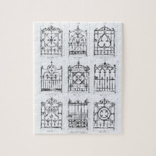 Designs for cast-iron railings, from 'Macfarlane's Jigsaw Puzzle