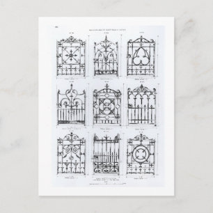 Designs for cast-iron railings, from 'Macfarlane's Postcard