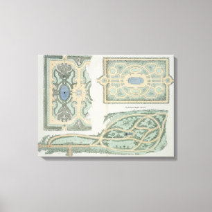 Designs for French, Old English and Modern English Canvas Print