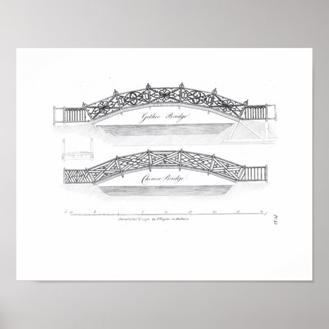 Designs for garden bridges, published 1773 (engrav poster (Front)