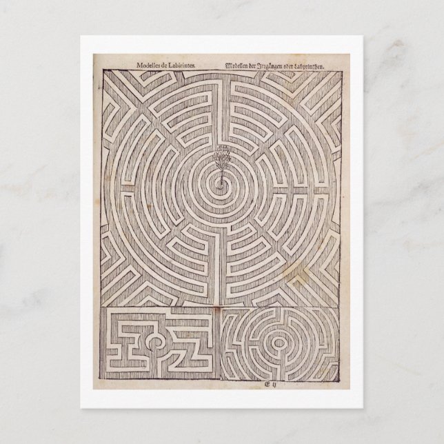 Designs for mazes, from 'The Dutch Gardener' by Jo Postcard (Front)