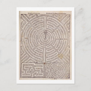 Designs for mazes, from 'The Dutch Gardener' by Jo Postcard