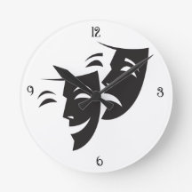 Desiner Drama Mask Wall Clock