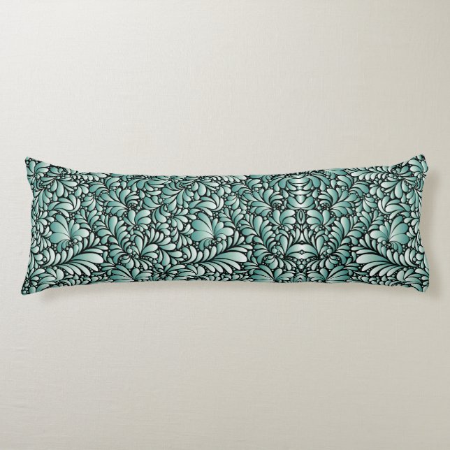 Desirable Fleur Pattern in Minty Green Body Cushion (Front)