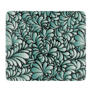 Desirable Fleur Pattern in Minty Green Cutting Board