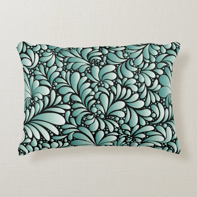 Desirable Fleur Pattern in Minty Green Decorative Cushion (Front)