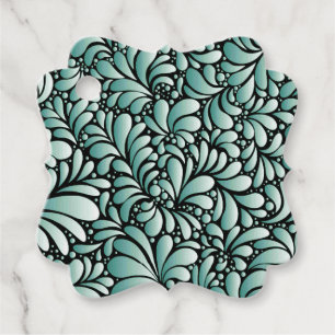 Desirable Fleur Pattern in Minty Green Favour Tags