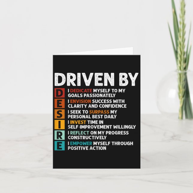 Desire Definition Motivational Quote Affirmations  Card (Front)