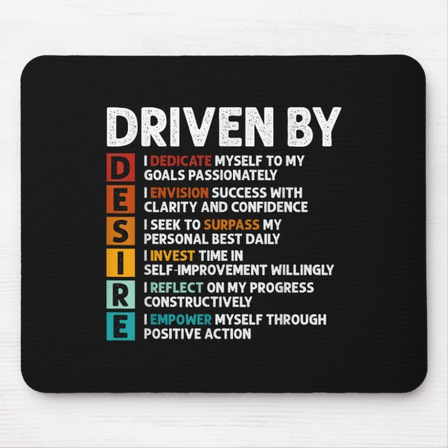 Desire Definition Motivational Quote Affirmations  Mouse Mat (Front)