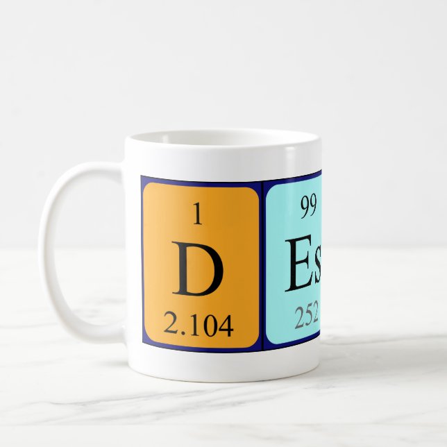 Desiré periodic table name mug (Left)