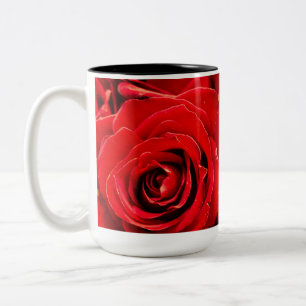 Desire Red Roses 15oz Two-Tone Mug Black