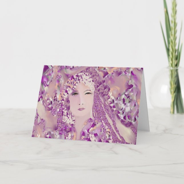 Desire Woman on Lavender Blank Greeting Card (Front)