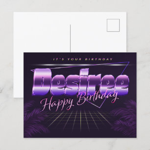 Desiree Name Vorname lila Postkarte Geburtstag Postcard