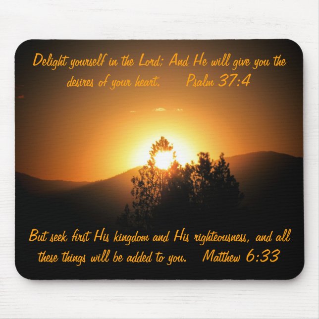 Desires of your heart Psalms and Matthew Mouse Mat (Front)
