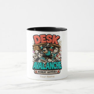 Desk Avalanche Personalised Funny Office T-Shirt Mug