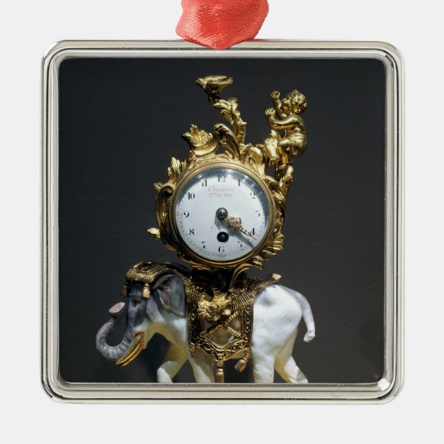 Desk clock metal tree decoration (Front)