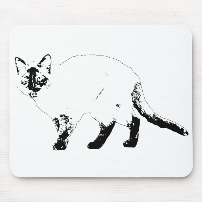 Desk Edge, Cat Line Pad Mouse Mat (Front)