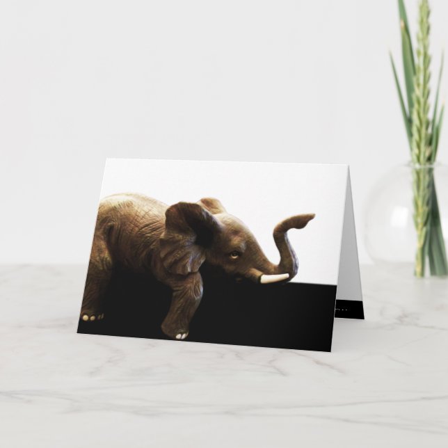 'Desk Elephant' Blank Card (Front)