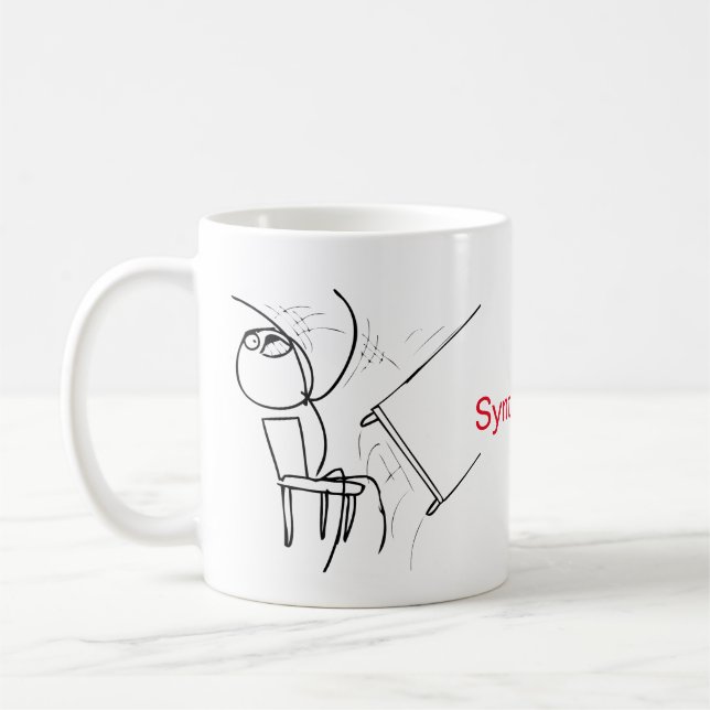 Desk Flip Guy Syntax Error Programmers' Coffee Mug (Left)