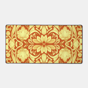 Desk Mat, An elegant yellow & red classic design Mat