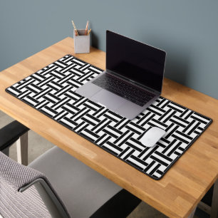 Desk Mat Black & White Stripe