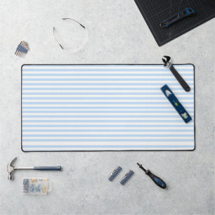 Desk Mat Blue & White Stripe