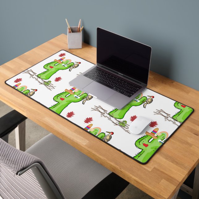 Desk Mat Cactus Bird Worm Nature (Office 2)