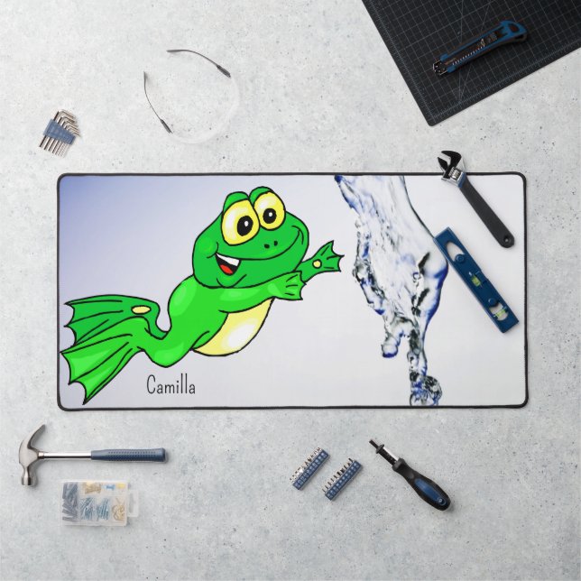 Desk Mat Frog Leaping Water Nature (Workstation)