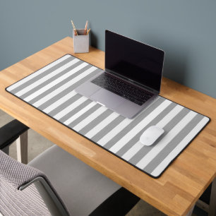 Desk Mat Grey & White Stripe