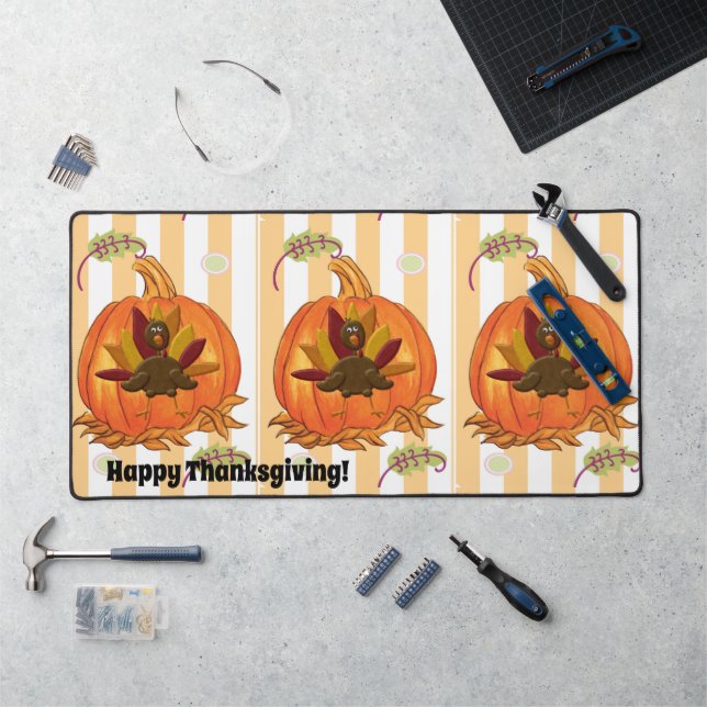 Desk Mat Happy Thanksgiving Turkey (Workstation)