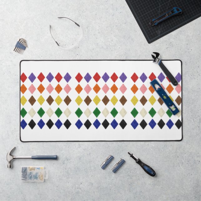 Desk Mat Rainbow Triangles Colourful  (Workstation)