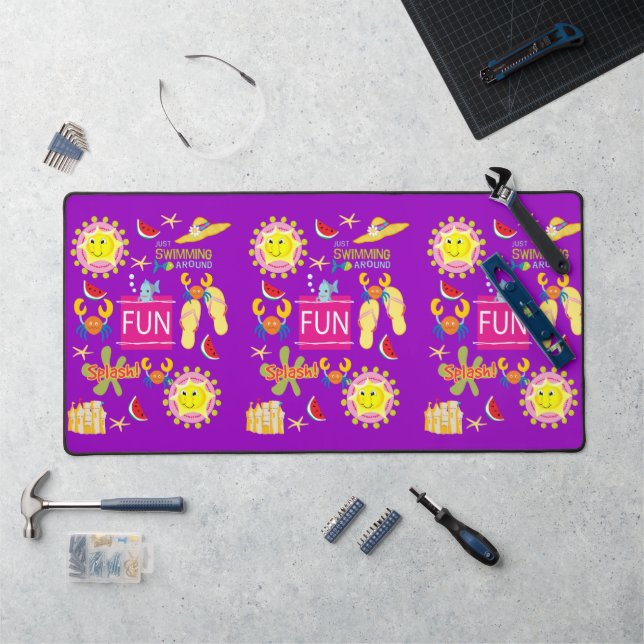 Desk Mat Summer Beach House Fun  (Workstation)