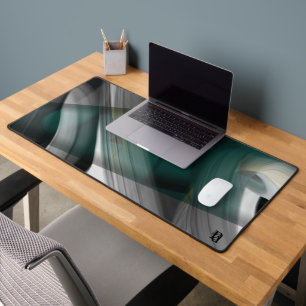 Desk Mat Trend Abstract Art Black White Green