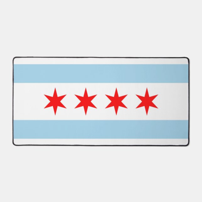 Desk Mat with flag of Chicago, USA (Front)
