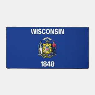 Desk Mat with flag of Wisconisn State
