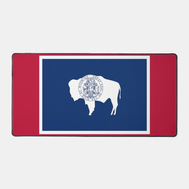 Desk Mat with flag of Wyoming State (Front)