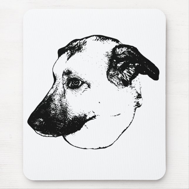 Desk Muse, Bold Outline Mouse Mat (Front)