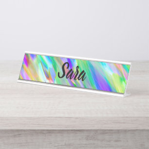 Desk Name Plate Colourful digital art splashing