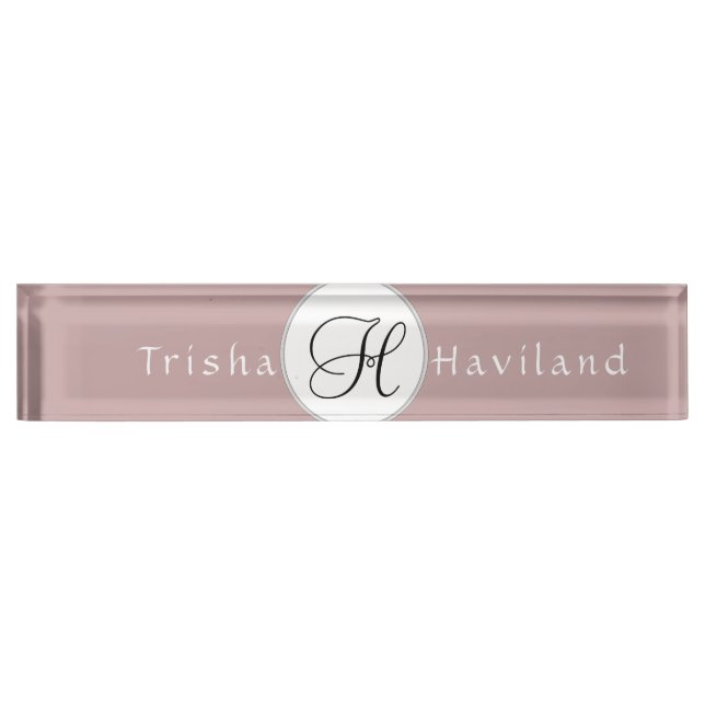 Desk Name Plate  HAMbyWG - Mauve (Front)