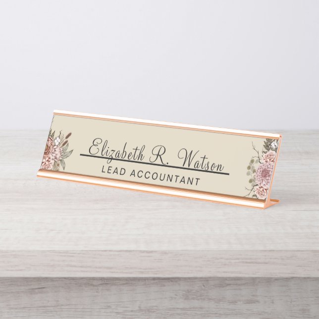 Desk Name Plate New Job Personalised  Gift For Her (Front)