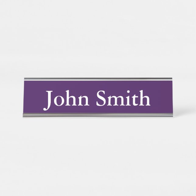 Desk Name Plate, Standard (2" x 8"), Silver Desk Name Plate (Front)