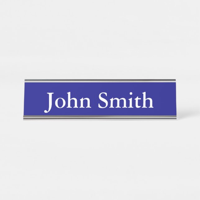 Desk Name Plate, Standard (2" x 8"), Silver Plate (Front)