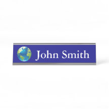 Desk Name Plate, Standard (2" x 8"), Silver