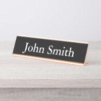 Desk Name Plate, Standard (2" x 8"), Silver