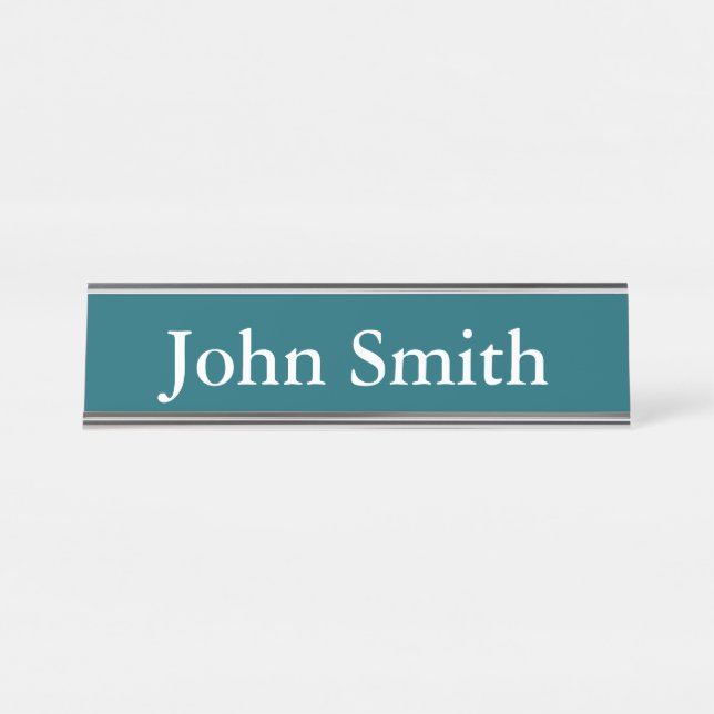 Desk Name Plate, Standard (2" x 8"), Silver Plate (Front)