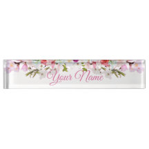 Desk Nameplate - Flower