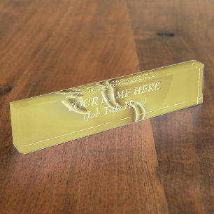 Desk Nameplate: Golden Swirls Nameplate