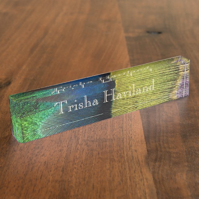 Desk Nameplate - HAMbyWhiteGlove - Feather (Side)